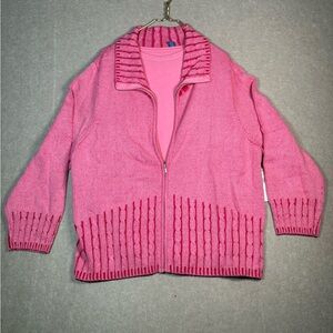 Karen Scott Cardigan Sweater W/ Matching Shirt Sz 3x Pink